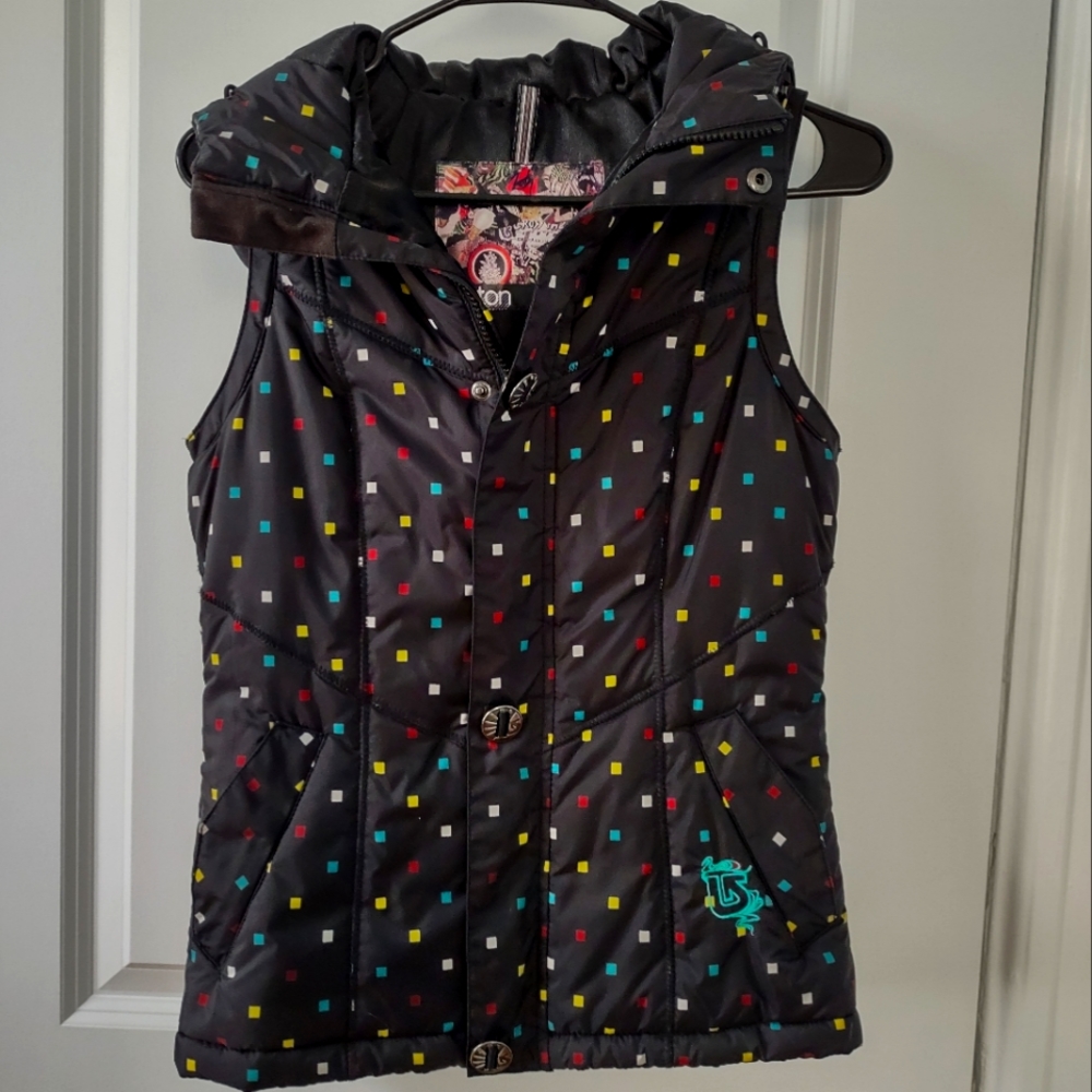 Burton dryride vest XS black hooded insulated